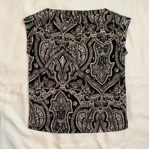 Talbots black paisley blouse